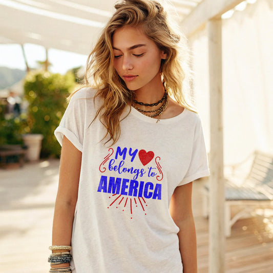 My Hearts Belongs To America - DTF Transfer